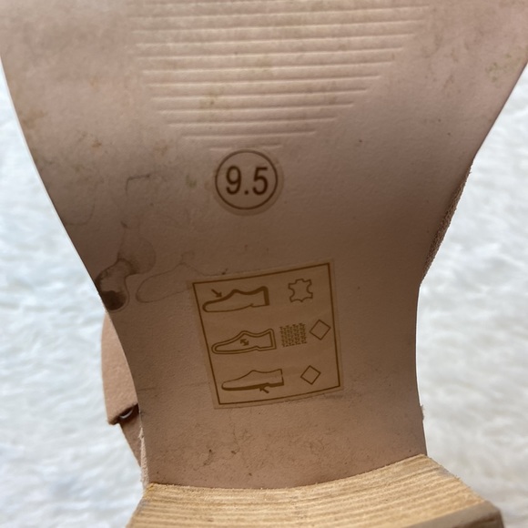 Sole Society Ferris Caramel Bootie Buckle Chunky Heel Peep Toe Shoes - Picture 9 of 11